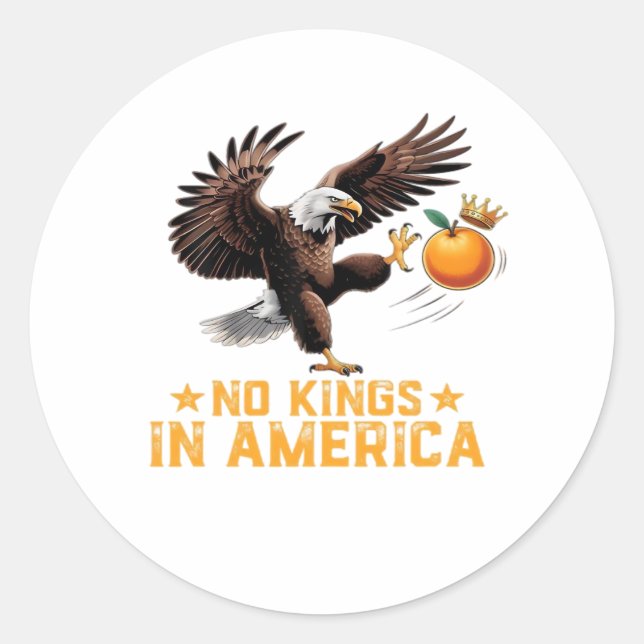No Kings In America We The People Political Retro  Classic Round Sticker (Front)