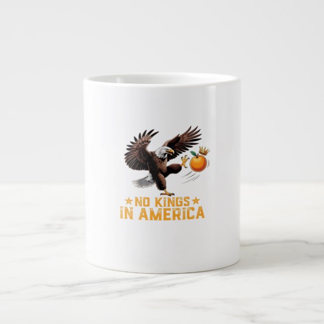 No Kings In America We The People Political Retro  Large Coffee Mug (Front)