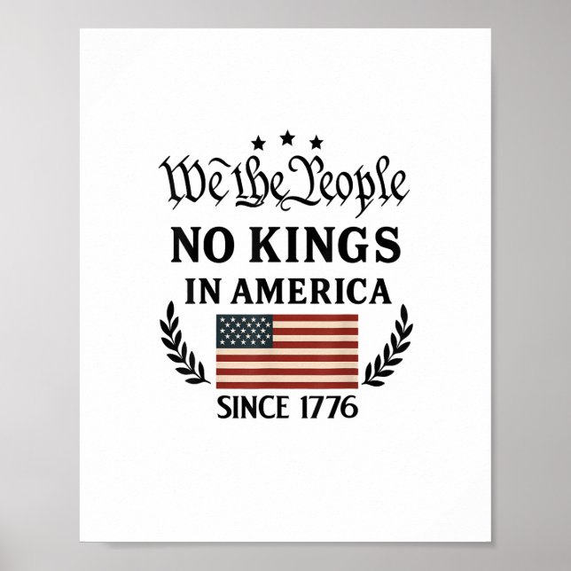 No Kings In America We The People Political Retro  Poster (Front)