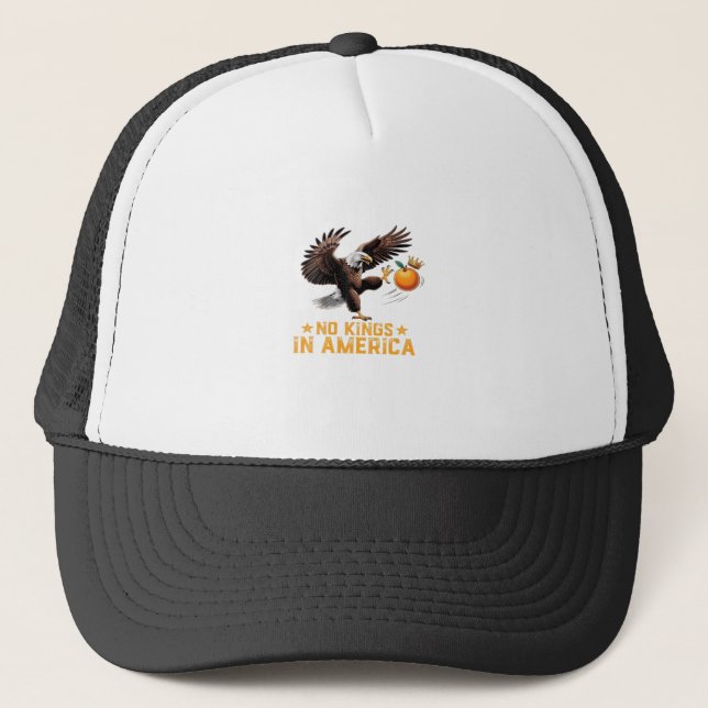 No Kings In America We The People Political Retro  Trucker Hat (Front)