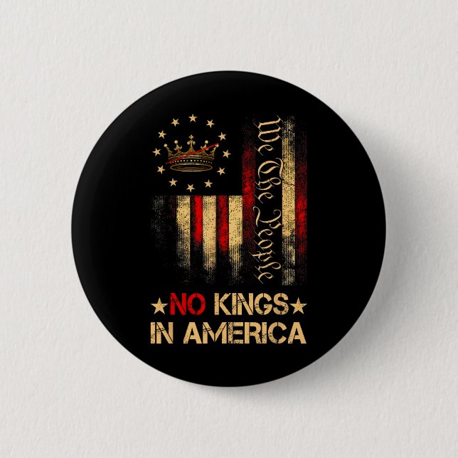 No Kings In America We The People Political Shirt  6 Cm Round Badge (Front)