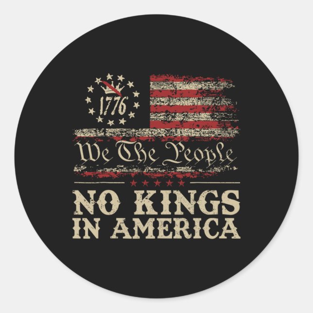 No Kings In America We The People Political Shirt  Classic Round Sticker (Front)