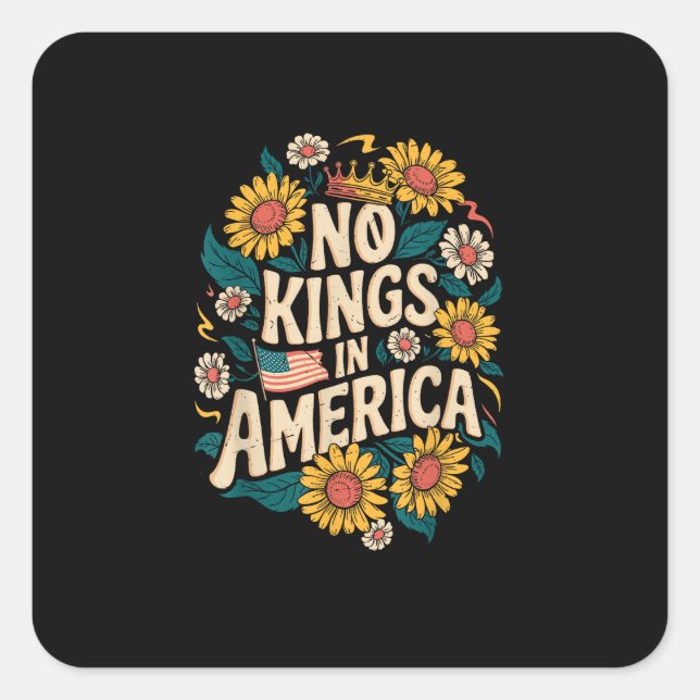 No Kings In America We The People Political Square Sticker (Front)