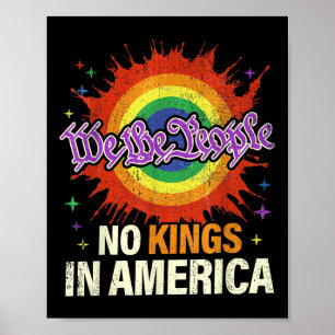 No Kings In America We The People Political Vintag Poster