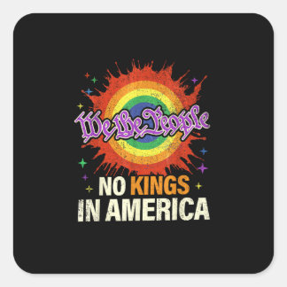 No Kings In America We The People Political Vintag Square Sticker