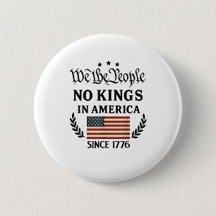 No Kings In America We The People Retro Classic 6 Cm Round Badge
