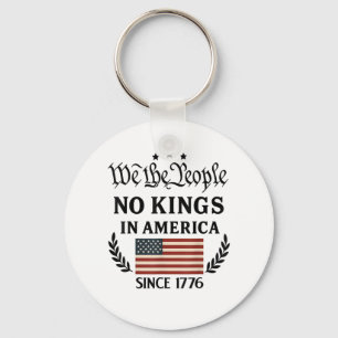 No Kings In America We The People Retro Classic Key Ring