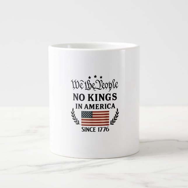 No Kings In America We The People Retro Classic Large Coffee Mug (Front)