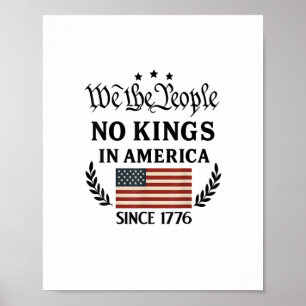 No Kings In America We The People Retro Classic Poster