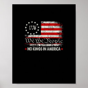 No Kings In America We The People Retro Cool Poster