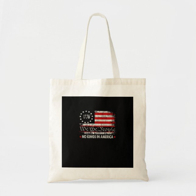 No Kings In America We The People Retro Cool Tote Bag (Front)