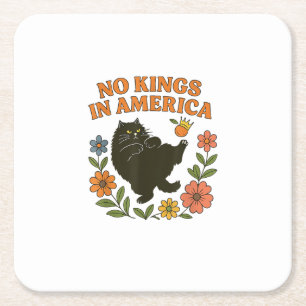 No Kings In America We The People Retro For Girl C Square Paper Coaster