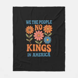 No Kings In America We The People Retro Lovers Fleece Blanket