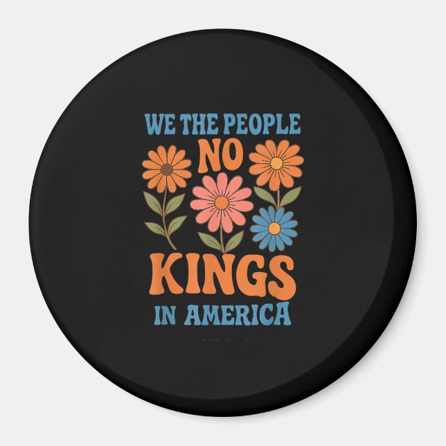 No Kings In America We The People Retro Lovers Magnet (Front)