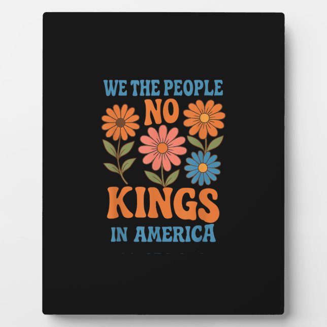 No Kings In America We The People Retro Lovers Plaque (Front)