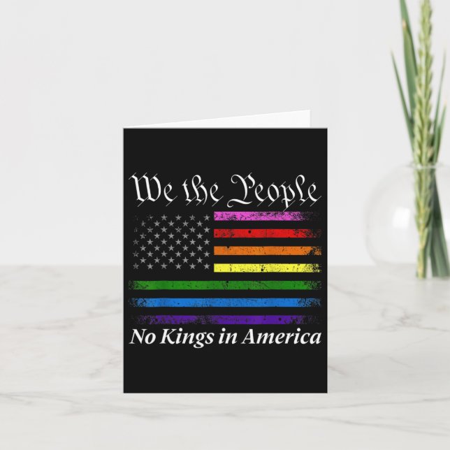No Kings In America We The People Us Flag  Card (Front)
