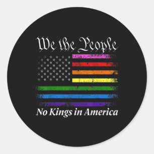 No Kings In America We The People Us Flag Classic Round Sticker
