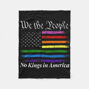 No Kings In America We The People Us Flag Fleece Blanket