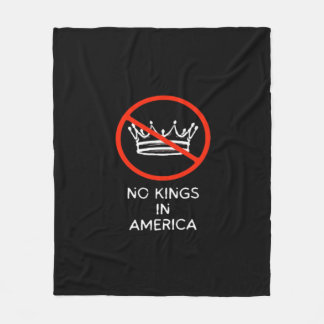 No Kings In The USA America Say No King Crown Clas Fleece Blanket