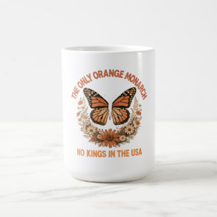 No Kings in the USA” Political Butterfly Art Coffee Mug