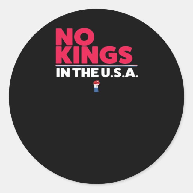 No Kings In The USA Trendy Graphic Classic Round Sticker (Front)