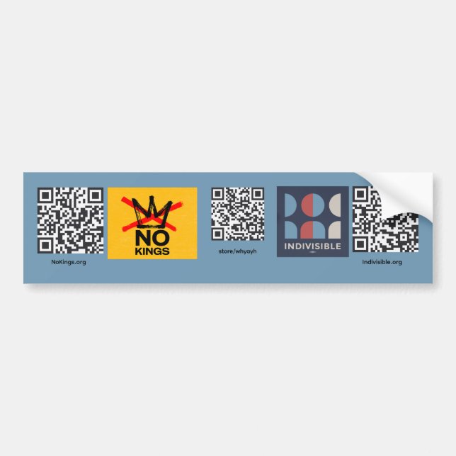 No Kings / Indivisible Bumper Sticker (Front)