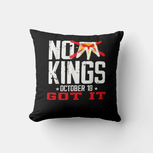 No Kings It Classic Minimal Design Cushion (Front)