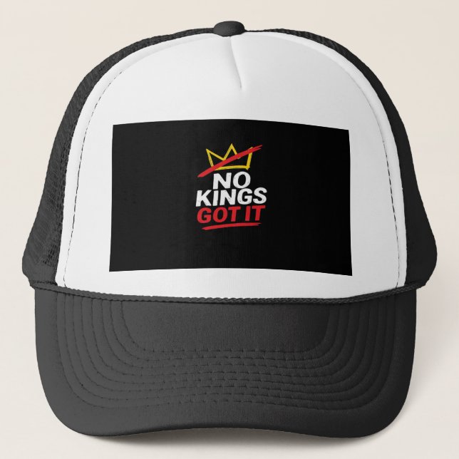 No Kings It Creative Casual Trucker Hat (Front)