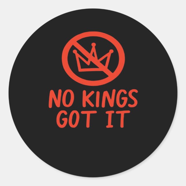 No Kings It Patriotic Style Classic Round Sticker (Front)