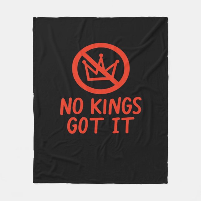No Kings It Patriotic Style Fleece Blanket (Front)