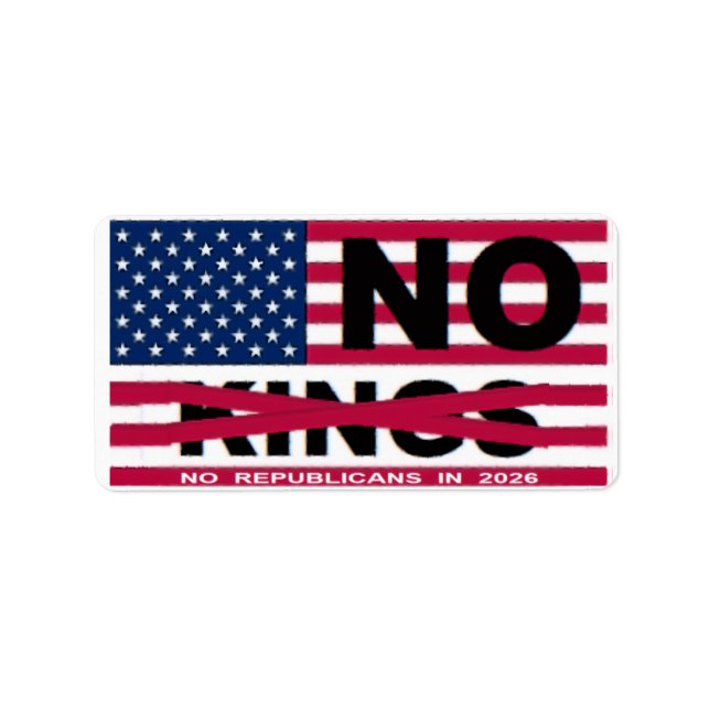 NO KINGS  LABEL (Front)
