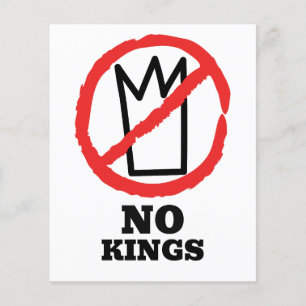 No kings logo, crown red stop sign design flyer