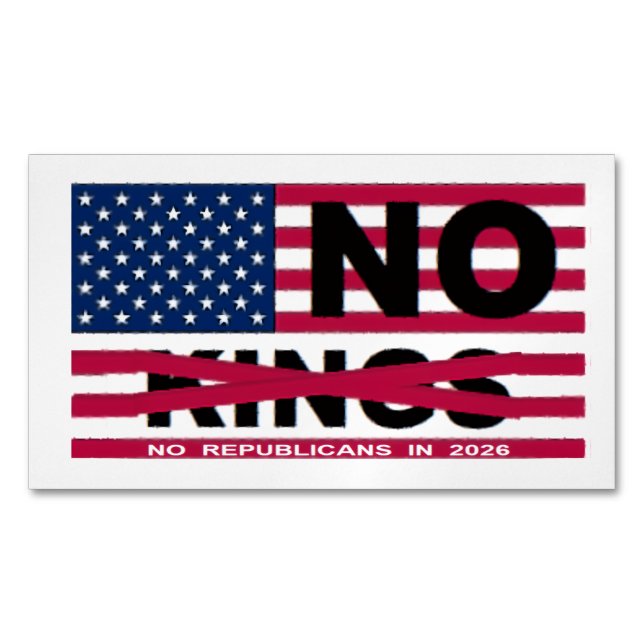 NO KINGS  	Magnetic BUSINESS CARD (Front)