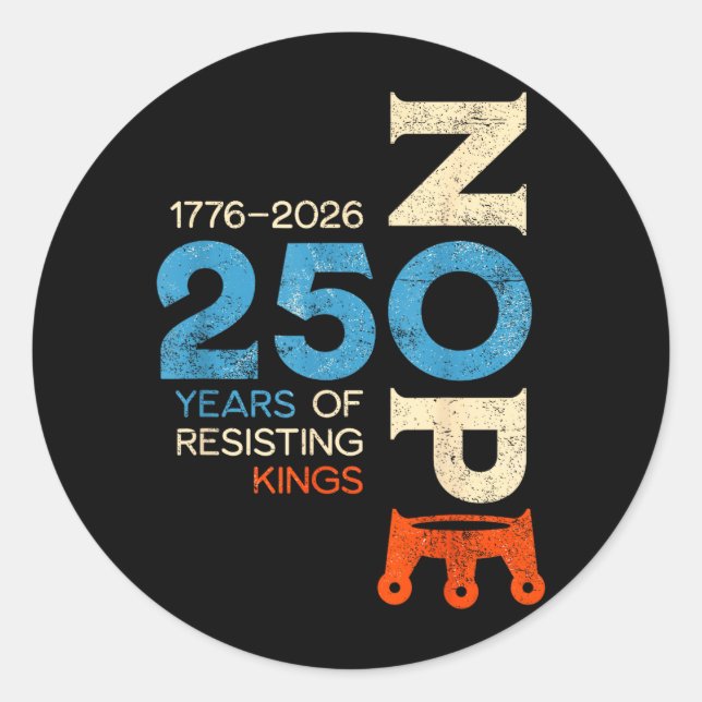No Kings March 2026 Protest Sign Classic Round Sticker (Front)