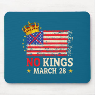No kings march 28 2026 no kings day us flag vintag mouse mat