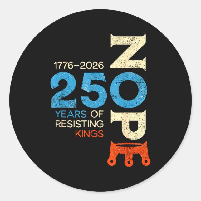 No kings march 28 2026 protest sign  classic round sticker (Front)