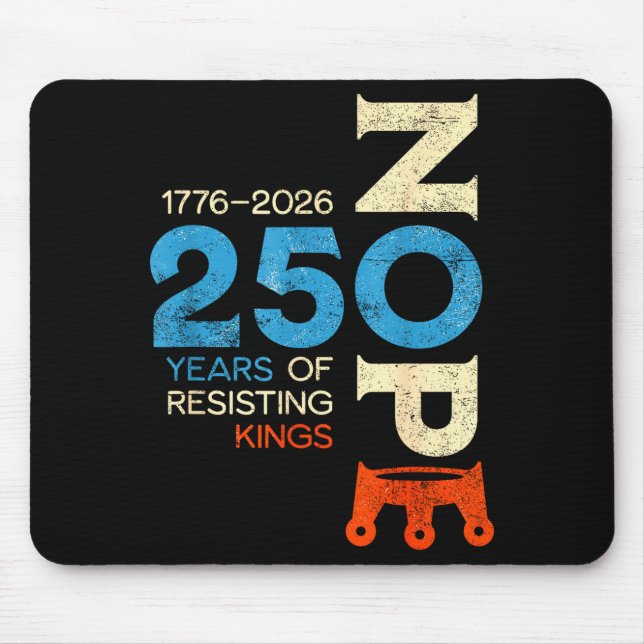 No kings march 28 2026 protest sign  mouse mat (Front)