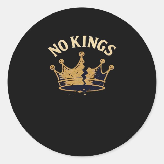 No Kings Minimal Clean Classic Round Sticker (Front)