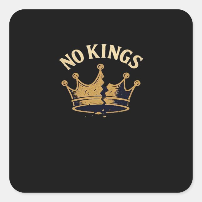 No Kings Minimal Clean Square Sticker (Front)