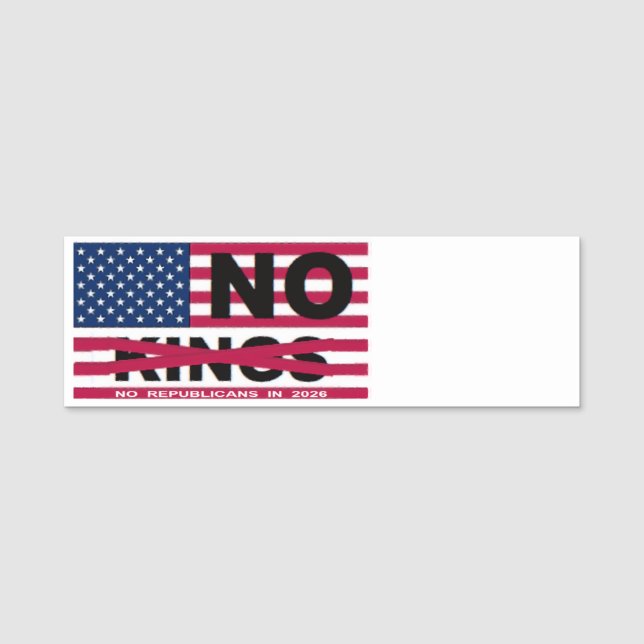 NO KINGS NAME TAG (Front)