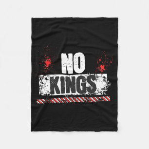 No Kings No Authoritarians Trump March Walk Stand  Fleece Blanket