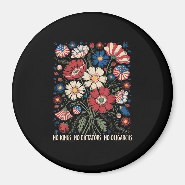 No Kings No Dictators No Oligarchs In America Funn Magnet (Front)