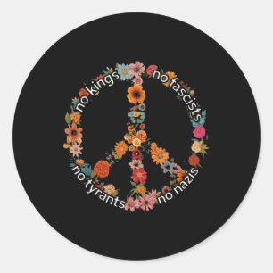 No Kings No Fascists No Tyrants No Nazis 2  Classic Round Sticker