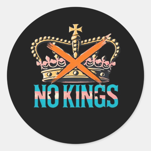 No Kings No Oligarchs  Classic Round Sticker (Front)