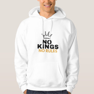 No Kings No Rules Minimal Crown Graphic Design Hoodie