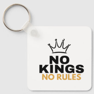 No Kings No Rules Minimal Crown Graphic Design Key Ring