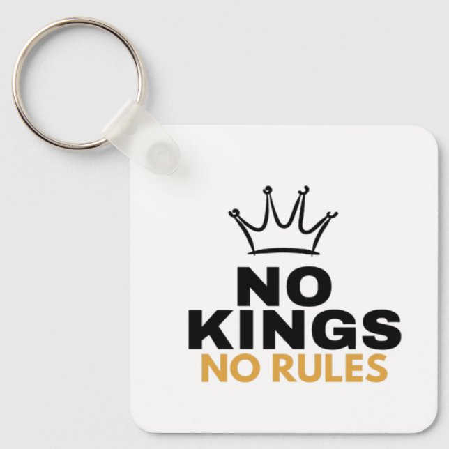 No Kings No Rules Minimal Crown Graphic Design |  Key Ring (Front)