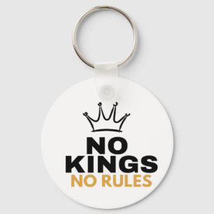No Kings No Rules Minimal Crown Graphic Design Key Ring