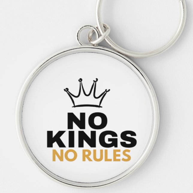 No Kings No Rules Minimal Crown Graphic Design |  Key Ring (Front)