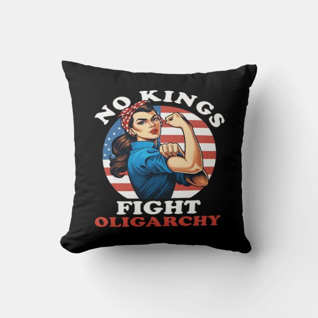 No Kings Oligarchy Retro Classic Cushion (Front)